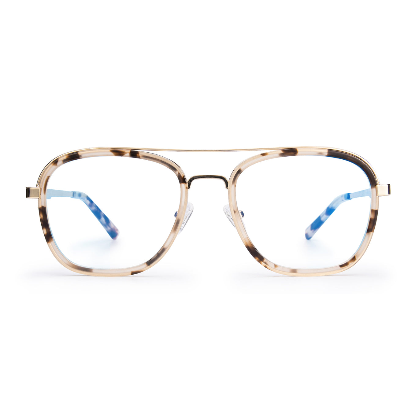 Visoone River Square Tortoise Blue Light Blocking Glasses 50mm Gaming Visoone Eyewear 9353